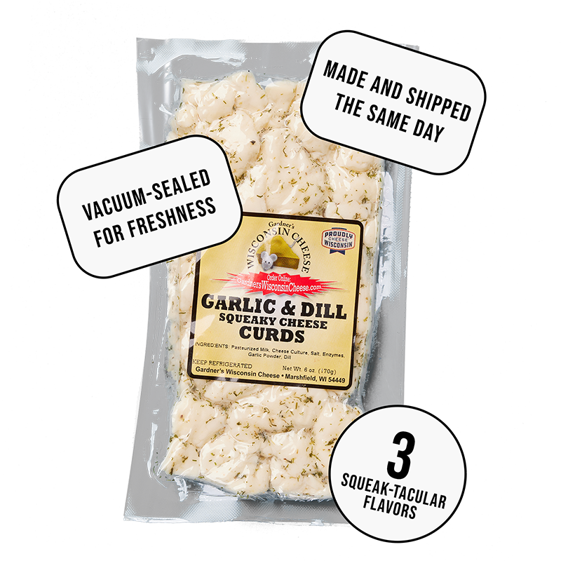 Garlic & Dill Flavored Cheese Curds - Gardners Wisconsin Cheese and Sausage