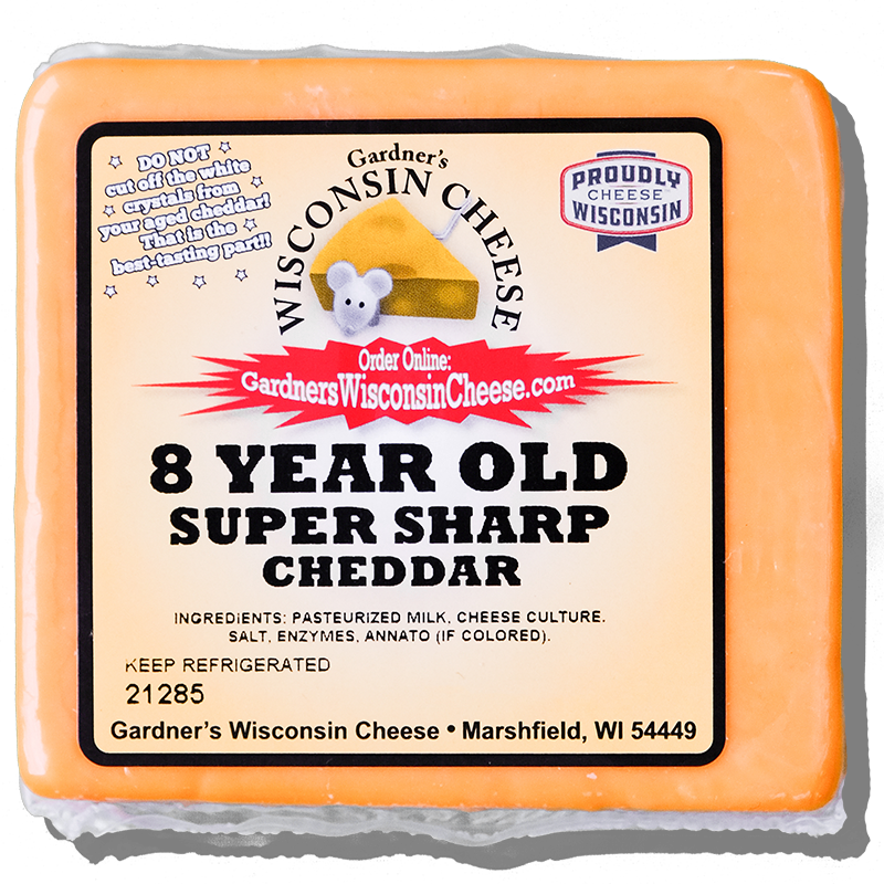 Free 8-Year-Old Super-Sharp Cheddar - Gardners Wisconsin Cheese and Sausage