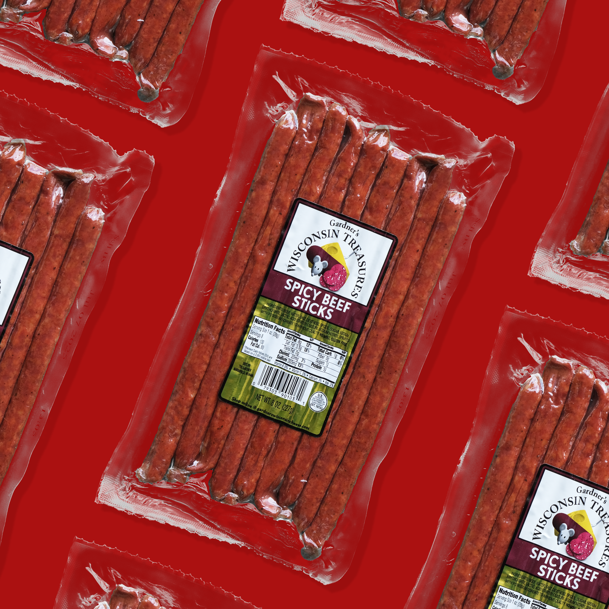 Spicy Beef Snack Sticks - Gardners Wisconsin Cheese and Sausage